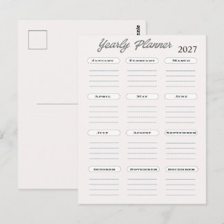 Carte Postale Calendrier annuel planificateur 