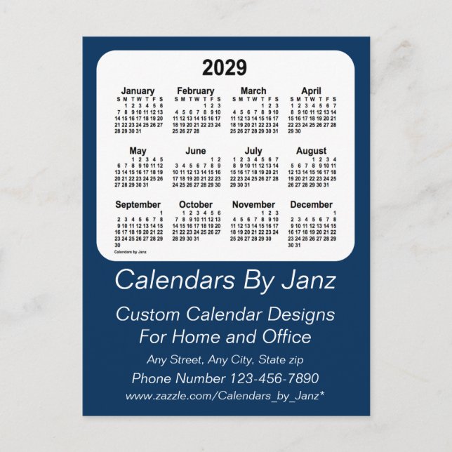 Carte Postale Calendrier commercial bleu boîte de police 2029 de (Devant)