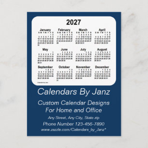 Carte Postale Calendrier d'affaires bleu de la boîte de police 2
