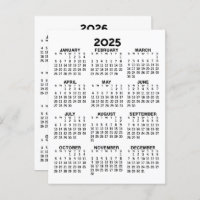 Calendrier de l'année 2025 et 2026 - Minimal de ba