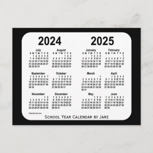 Carte Postale Calendrier de l'école noire et blanche 2024-2025 p
