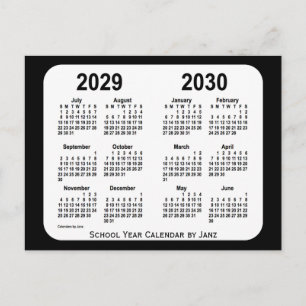 Carte Postale Calendrier de l'école noire et blanche 2029-2030 p