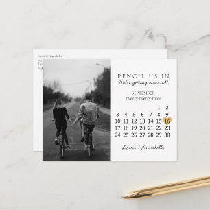 Carte Postale Calendrier de mise à jour Or Coeur Septembre 2023