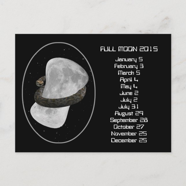 Carte Postale Calendrier des Pleines lunes 2015 (Devant)