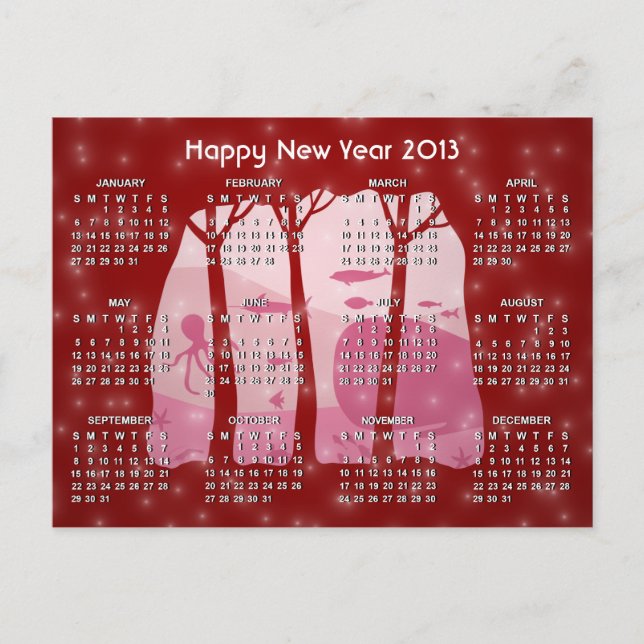 Carte postale Calendrier Forêt Imaginaire neige 20 (Devant)