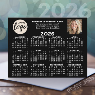 Carte Postale Calendrier - logo, photo, contact professionnel - 