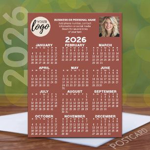 Carte Postale Calendrier - logo, photo, contact professionnel -