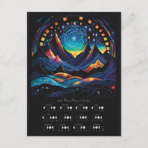 Carte Postale Calendrier lunaire 2024 Cycle lunaire Lune Hémisph