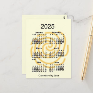 Carte Postale Calendrier Mini 6 Mois 2025 Journées Ensoleillées