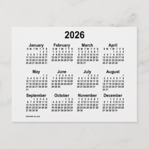 Carte Postale Calendrier Mini Fumée Blanche 2026 de Janz