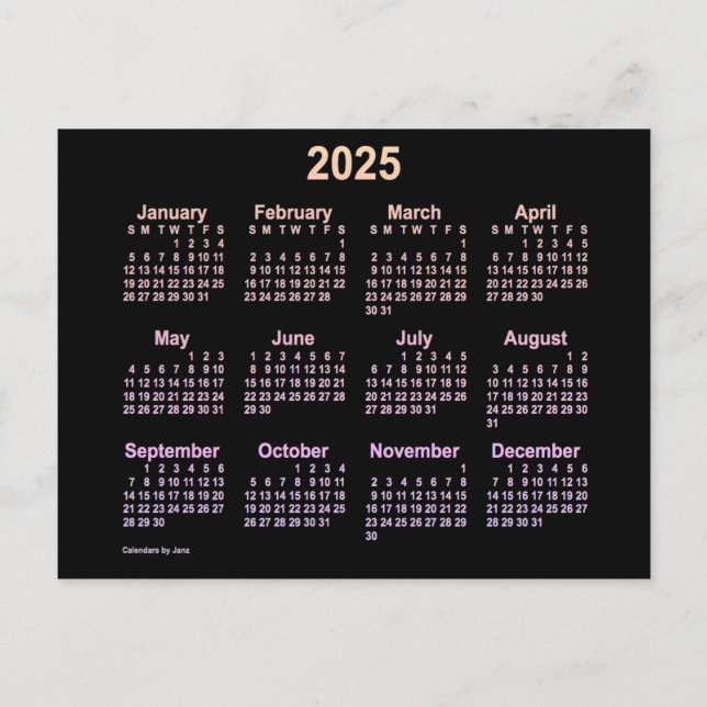 Carte Postale Calendrier Mini Ipanema 2025 de Janz (Devant)
