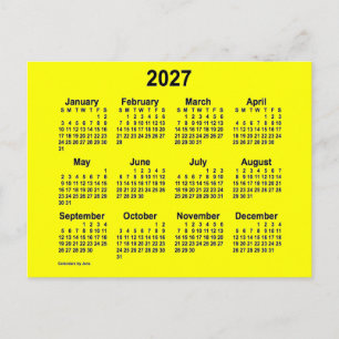 Carte Postale Calendrier Mini Jaune 2027 par Janz