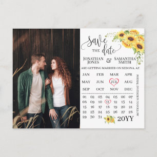 Carte Postale Calendrier photo enregistrer la date mariage tourn