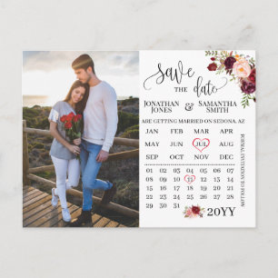 Carte Postale Calendrier photo enregistrer la date marsala maria