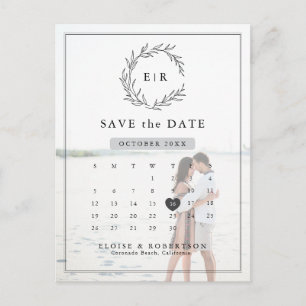 Carte Postale Calendrier photo moderne minimaliste QR Enregistre