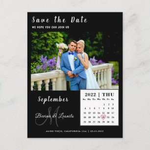 Carte Postale Calendrier photo personnalisé simple Enregistrer l