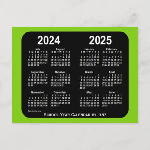 Carte Postale Calendrier scolaire 2024-2025 de Yellowgreen Neon 