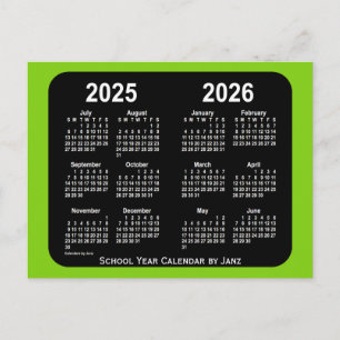 Carte Postale Calendrier scolaire 2025-2026 de Yellowgreen Neon