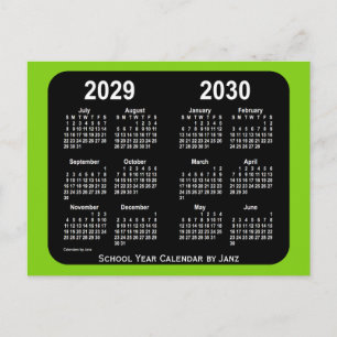 Carte Postale Calendrier scolaire 2029-2030 de Yellowgreen Neon 