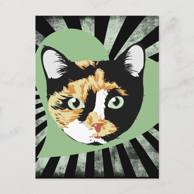Carte Postale Calico cat love (Devant)