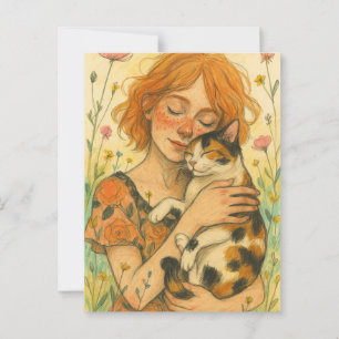 Carte Postale Calico Cat Maman