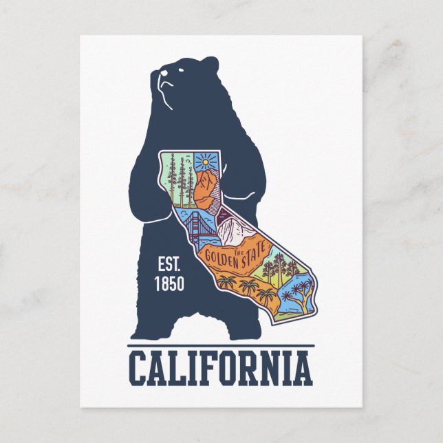 Carte postale California Bear Golden State (Devant)
