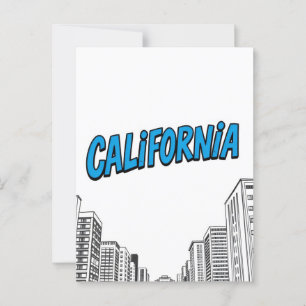 Carte postale California Comic Style