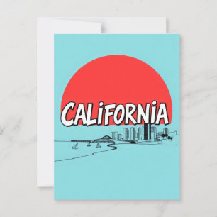 Carte postale California Comic Style