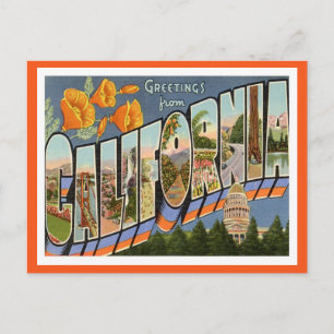 Carte Postale California Greetings From US States