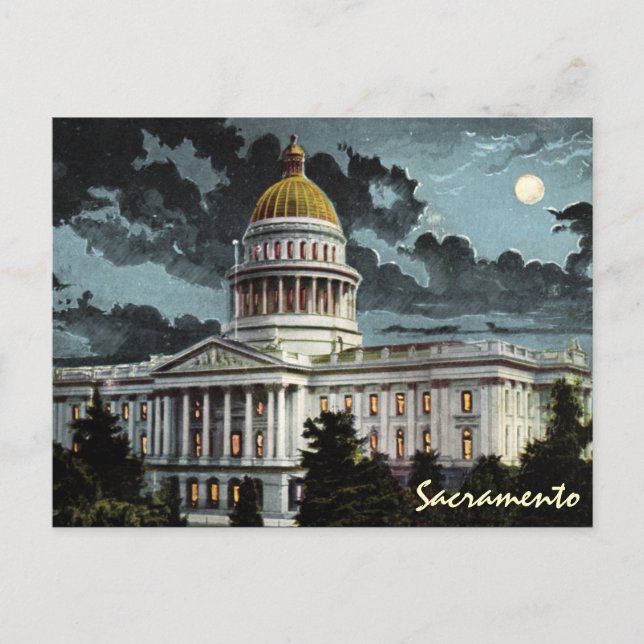 Carte postale California State Capitol Moonlight (Devant)