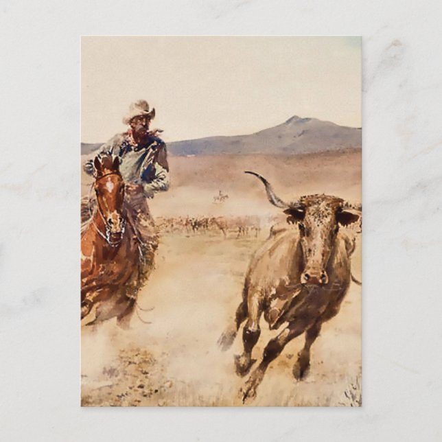 Carte Postale « California Vaquero » par Edward Borein (Devant)