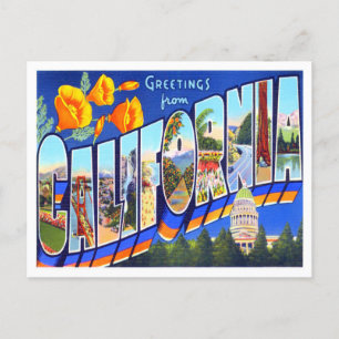 Carte postale California Vintage Big Letters
