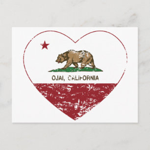 Carte Postale californie drapeau ojai coeur en détresse