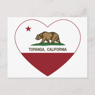 Carte Postale californie drapeau topanga coeur