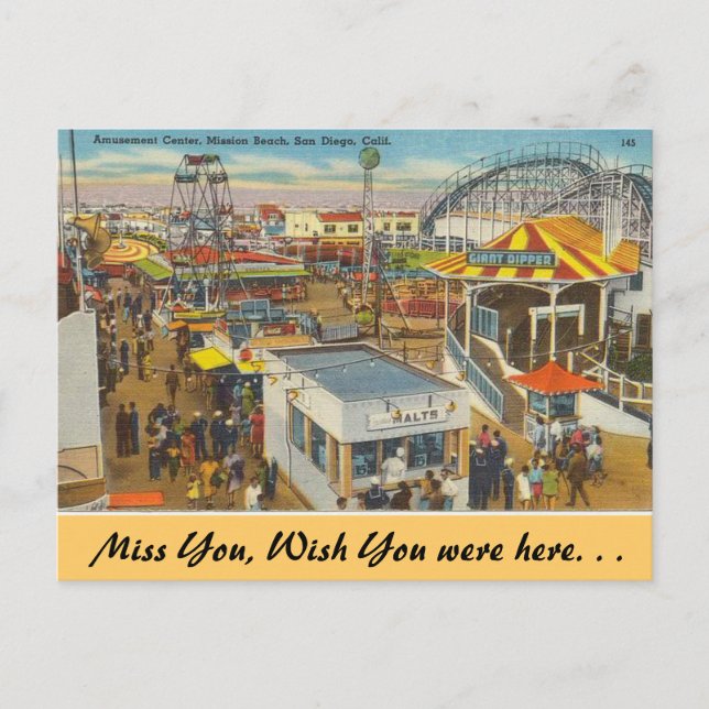 Carte Postale Californie, Mission Beach (Devant)