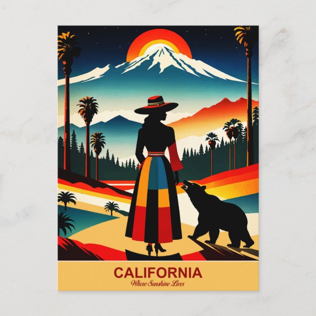 Carte Postale Californie : où vit Sunshine (Devant)
