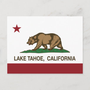 Carte Postale Californie République Drapeau Lac Tahoe