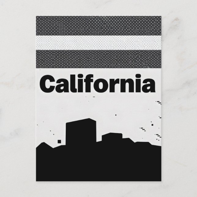 Carte postale Californie - Typographie centrée sur (Devant)