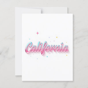 Carte postale californienne - Texte tendance