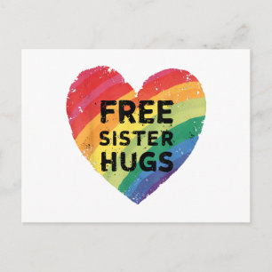 Carte Postale Câlins de sœur gratuits LGBT Gay Lesbienne Mois de