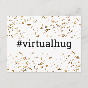 Carte Postale Câlins Virtuels Mot-clé Or Confettis Faux