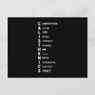 Carte Postale Calisthénique Abréviation Gym Workout Instructeur 