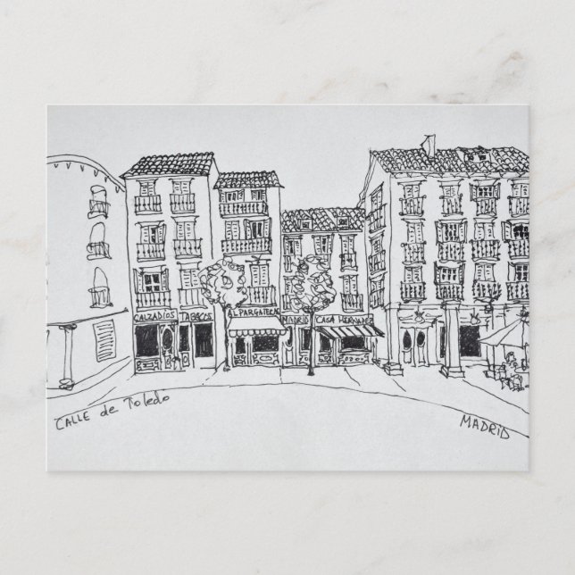 Carte Postale Calle de Toledo, rue commerçante, Madrid, Espagne (Devant)
