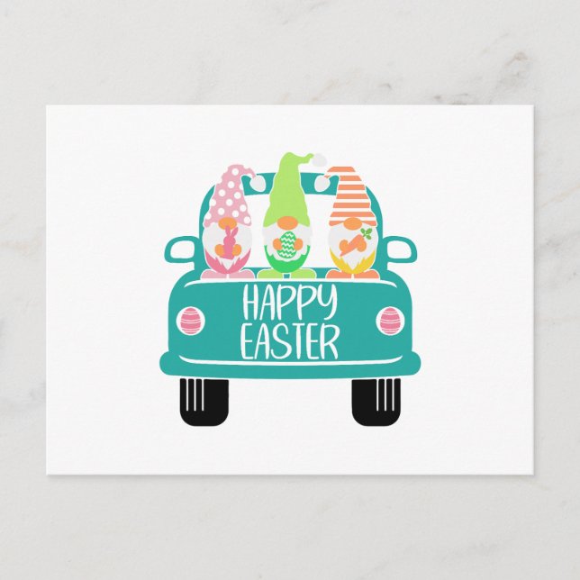 Carte Postale Calligraphe de trois modèles de dessin de Pâques (Devant)