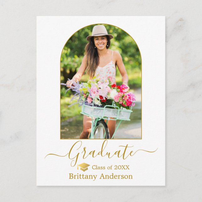 Carte Postale Calligraphie Arc moderne Photo Casquette d'or Grad (Devant)