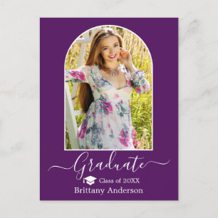 Carte Postale Calligraphie Casquette Arc moderne Purple Graduati