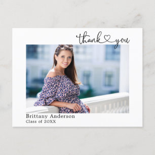Carte Postale Calligraphie Coeur Graduation Merci photo