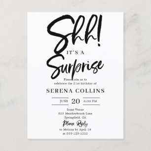 Carte Postale Calligraphie de pinceau surprise d'anniversaire