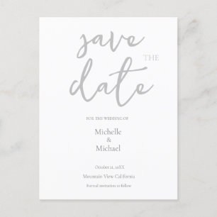 Carte Postale Calligraphie de script Mariage Moderne Enregistrer