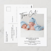 Calligraphie Deux beaux jumeaux Faire-part de nais